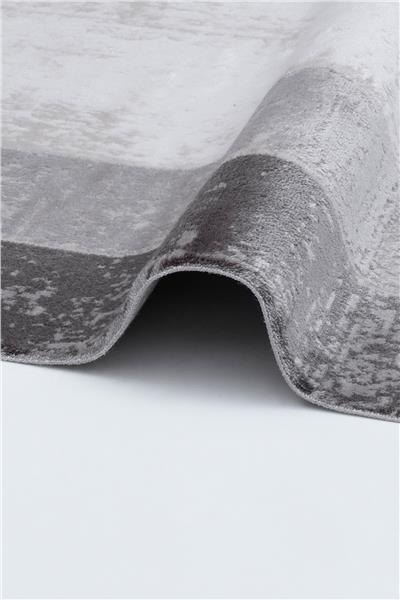 Akrilik Gri Şerit Detay Antibakteriyel Halı