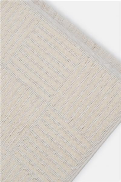 Ekru Yumuşak Tuşeli Modern Lupi Kesme Halı