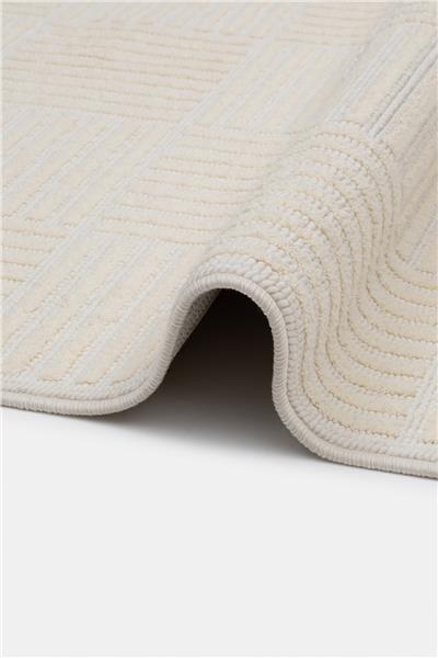 Ekru Yumuşak Tuşeli Modern Lupi Kesme Halı
