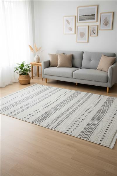 Gri Antialerjik İskandinav Kesme Halı