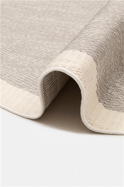 Gri Balıksırtı Dokumalı Yuvarlak Sisal Halı