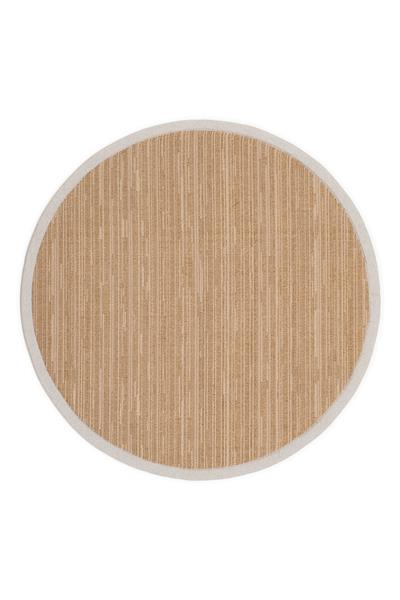 Gri-Bej Bordürlü Antialerjik Yuvarlak Sisal Halı