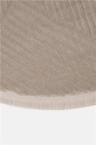 Gri Cashmira Geometrik Kabartma Desenli Modern Oval Halı