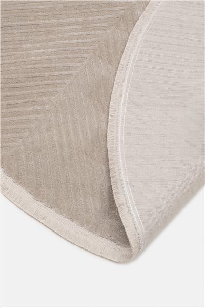 Gri Cashmira Geometrik Kabartma Desenli Modern Oval Halı