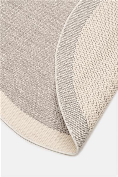 Gri Dokulu Yuvarlak Sisal Halı