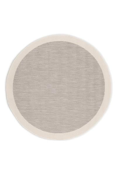 Gri Dokulu Yuvarlak Sisal Halı