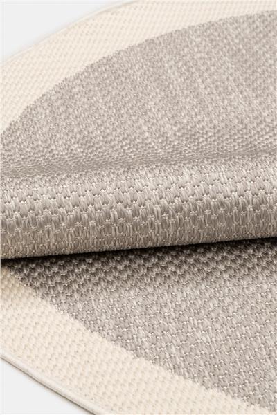 Gri Dokulu Yuvarlak Sisal Halı