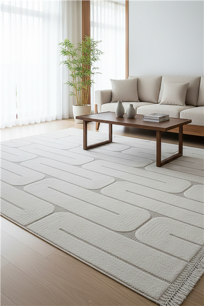 Gri Jenerio Dokuma Tabanlı İskandinav Halı