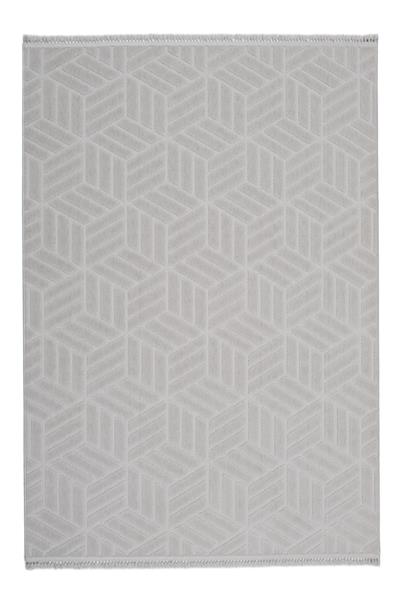 Gri Kabartmalı Motif Desenli Petra Halı