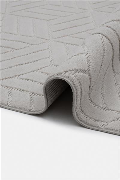 Gri Kabartmalı Motif Desenli Petra Halı