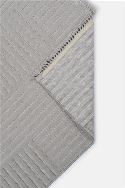 Gri Kabartmalı Yumuşak Dokulu Petra Halı