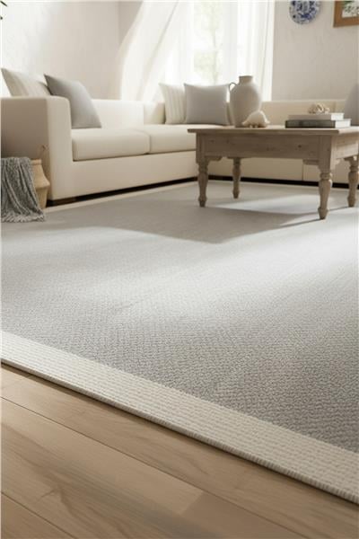 Gri Kolay Temizlenen Hasır Doku Sisal Halı