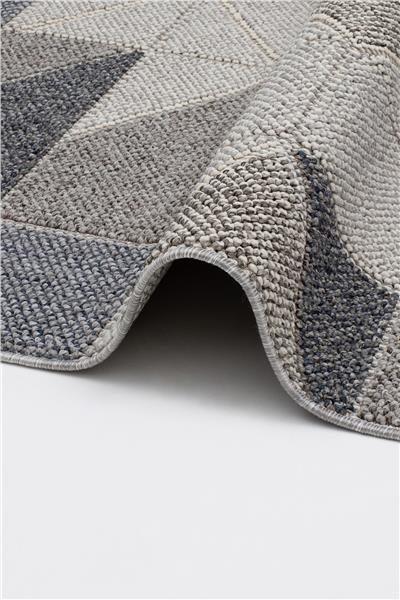 Gri Örgü Desen Kesme Pera Bukle Halı