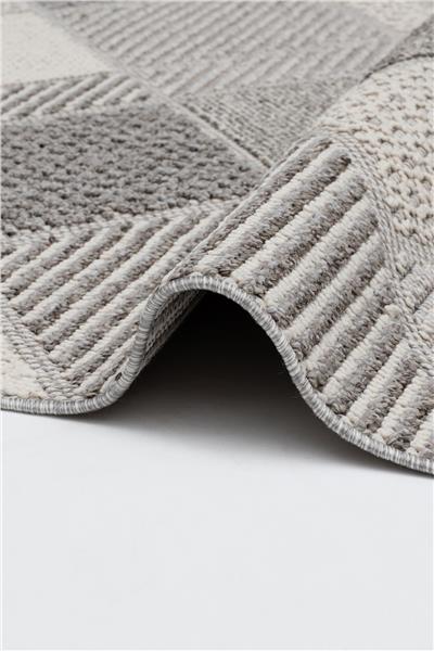 Gri Örgü Desenli İskandinav Kesme Halı