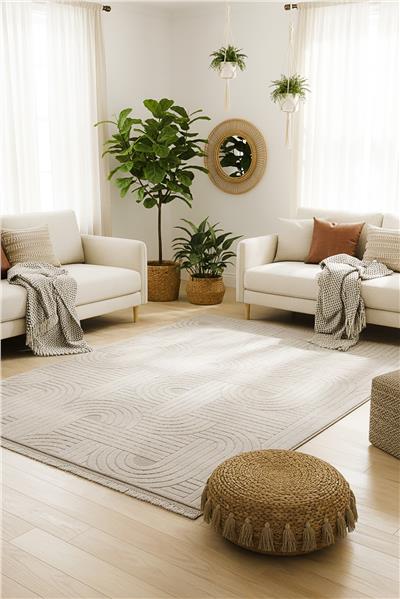 Gri Rio Kaymaz Tabanlı Bohem Halı