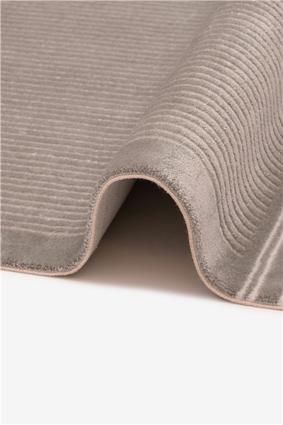 Gri Vellora Axis Geometrik Çizgi Desenli Akrilik Halı