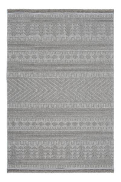 Gri Yumuşak Dokulu Kilim Desen İskandinav Halı