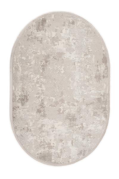 Gri Yumuşak Dokulu Oval Cashmira Halı