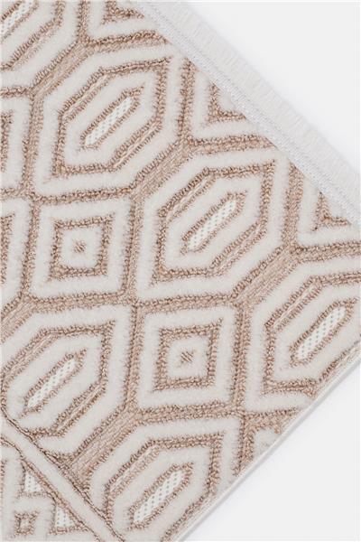 Kahverengi Dokuma Tabanlı Geometrik Desen İskandinav Halı