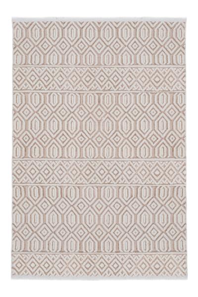 Kahverengi Dokuma Tabanlı Geometrik Desen İskandinav Halı