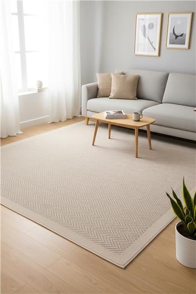 Kahverengi Kolay Temizlenen Hasır Doku Balık Sırtı Sisal Halı