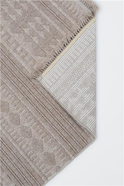 Kahverengi Yumuşak Dokulu Kilim Desen İskandinav Halı