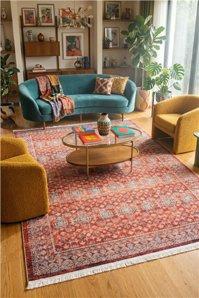 Kiremit Zamanın İzi Modern Vintage Sisal Halı