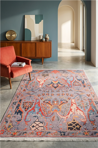 Koyu Gri Zamanın İzi Modern Vintage Sisal Halı