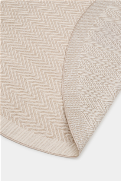 Krem Balıksırtı Dokumalı Oval Sisal Halı