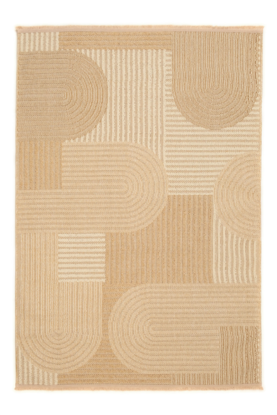 Krem-Bej Arca Salyangoz Desenli İskandinav Halı