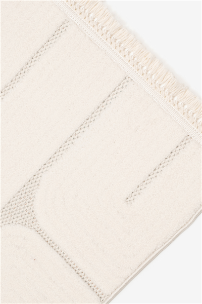 Krem Jenerio Dokuma Tabanlı İskandinav Halı