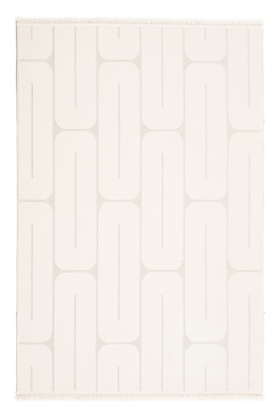 Krem Jenerio Dokuma Tabanlı İskandinav Halı