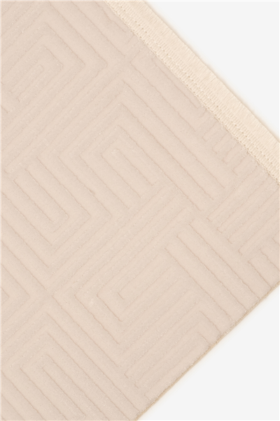 Krem Vellora Axis Geometrik Desen Akrilik Halı