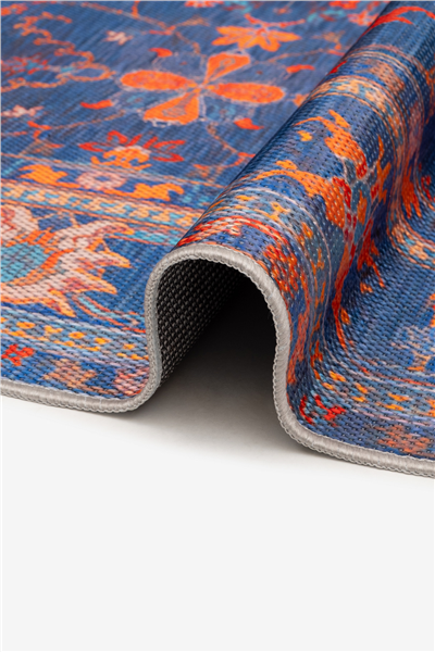 Lacivert Zamanın İzi Modern Vintage Sisal Halı