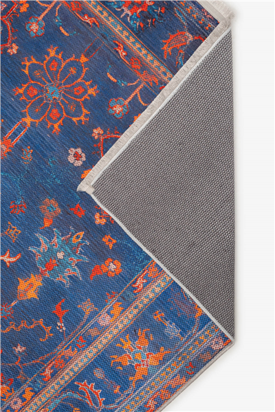 Lacivert Zamanın İzi Modern Vintage Sisal Halı