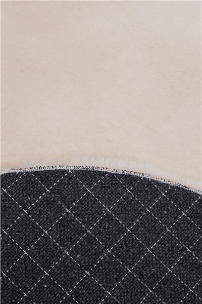 Peluş Bej Saggy Makinede Yıkanabilir Yumuşak Dokulu Yuvarlak Peluş Post Halı