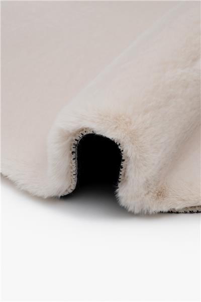 Peluş Bej Saggy Makinede Yıkanabilir Yumuşak Dokulu Yuvarlak Peluş Post Halı