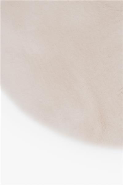 Peluş Bej Saggy Makinede Yıkanabilir Yumuşak Dokulu Yuvarlak Peluş Post Halı