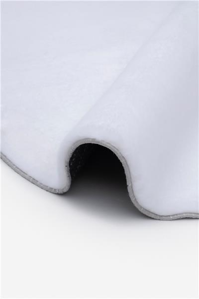 Peluş Beyaz Saggy Makinede Yıkanabilir Yumuşak Dokulu Yuvarlak Peluş Post Halı