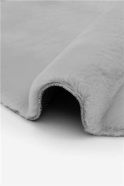 Peluş Gri Saggy Makinede Yıkanabilir Yumuşak Dokulu Yuvarlak Peluş Post Halı