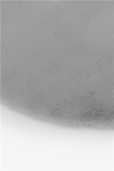 Peluş Gri Saggy Makinede Yıkanabilir Yumuşak Dokulu Yuvarlak Peluş Post Halı