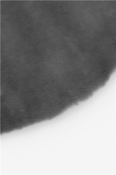 Peluş Siyah Saggy Makinede Yıkanabilir Yumuşak Dokulu Yuvarlak Peluş Post Halı