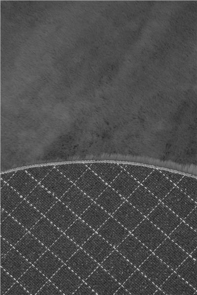 Peluş Siyah Saggy Makinede Yıkanabilir Yumuşak Dokulu Yuvarlak Peluş Post Halı