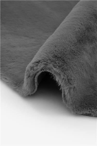 Peluş Siyah Saggy Makinede Yıkanabilir Yumuşak Dokulu Yuvarlak Peluş Post Halı