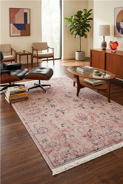 Pudra Zamanın İzi Modern Vintage Sisal Halı