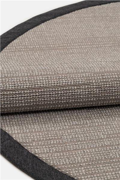 Siyah-Gri Bordürlü Antialerjik Yuvarlak Sisal Halı