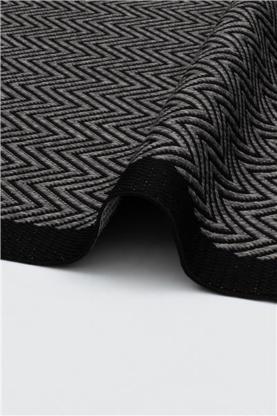 Siyah Kolay Temizlenen Hasır Doku Balık Sırtı Sisal Halı