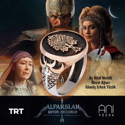 Diriliş Ertuğrul Hayat Ağacı Yüzük - Üç Hilal-10