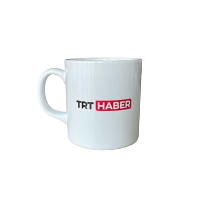 TRT Haber Logolu Beyaz Kupa