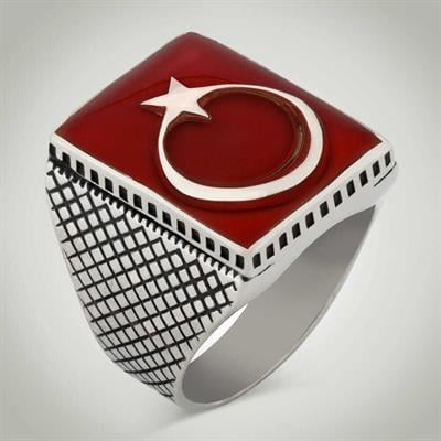 Teşkilat Ay Yıldızlı Erkek Yüzük